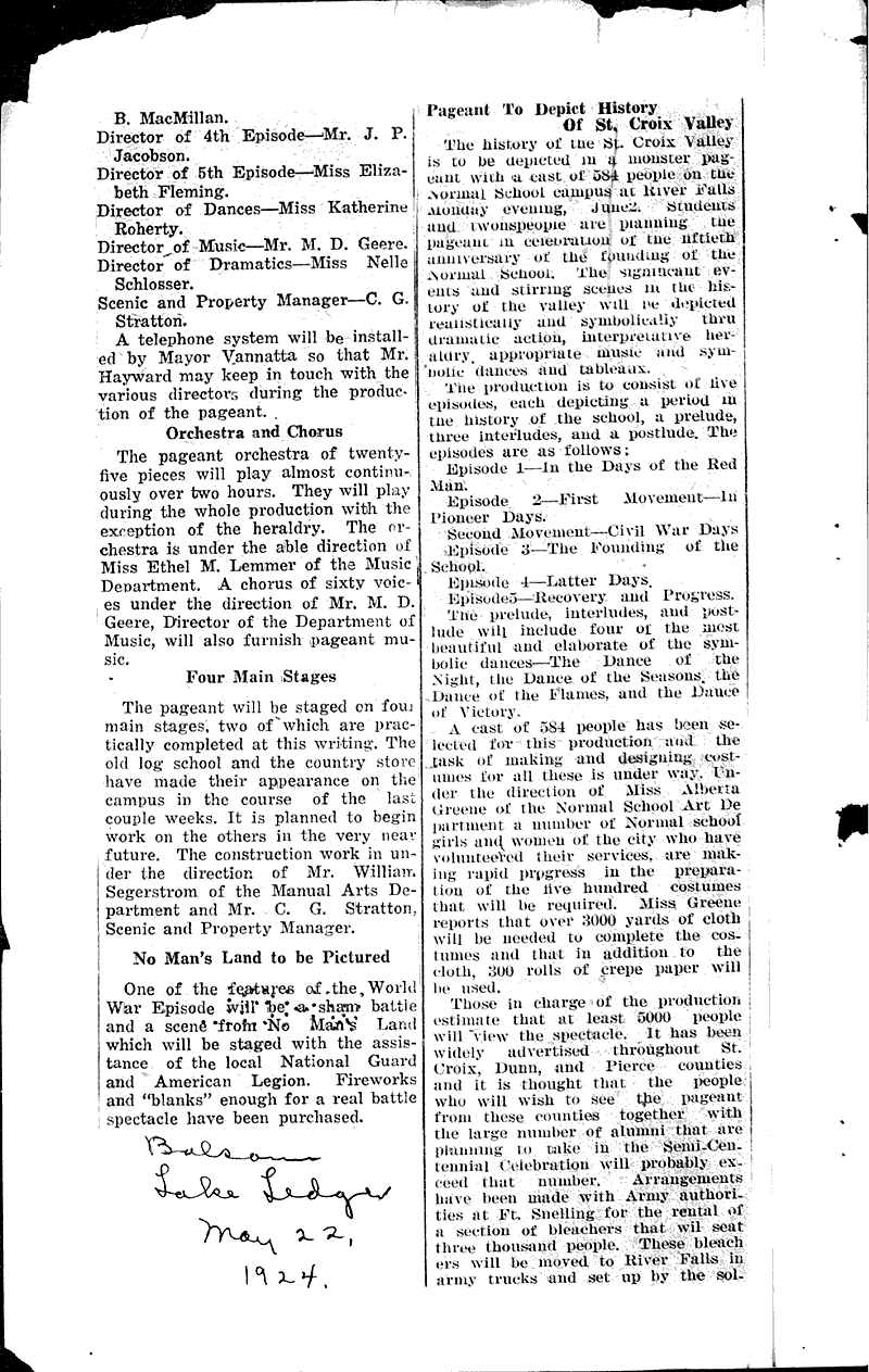  Source: River Falls Times Topics: Education Date: 1924-05-15