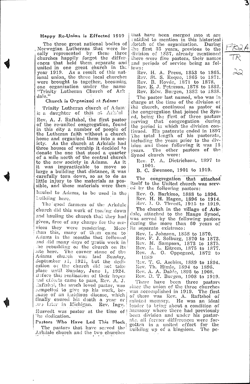  Source: Adams Times Topics: Church History Date: 1928-08-10