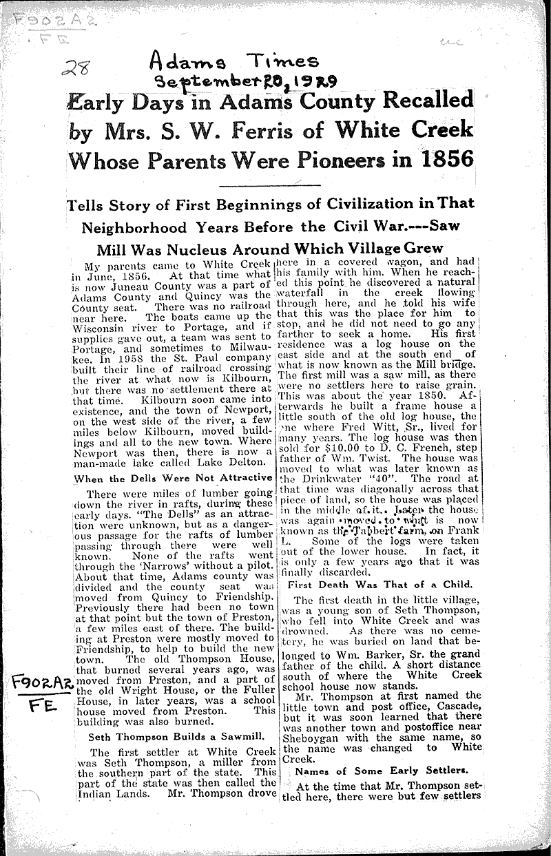  Source: Adams Times Date: 1929-09-29