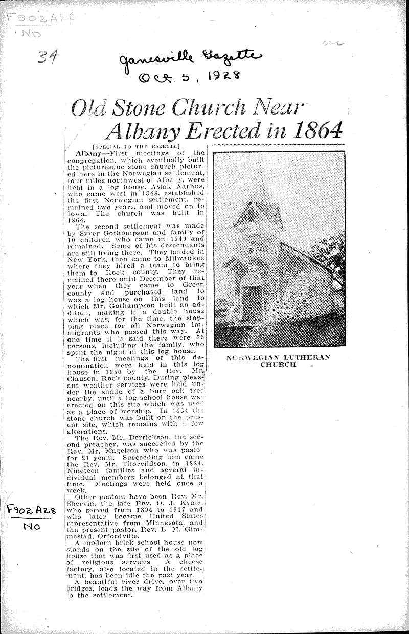  Source: Jefferson Banner Topics: Church History Date: 1928-10-05