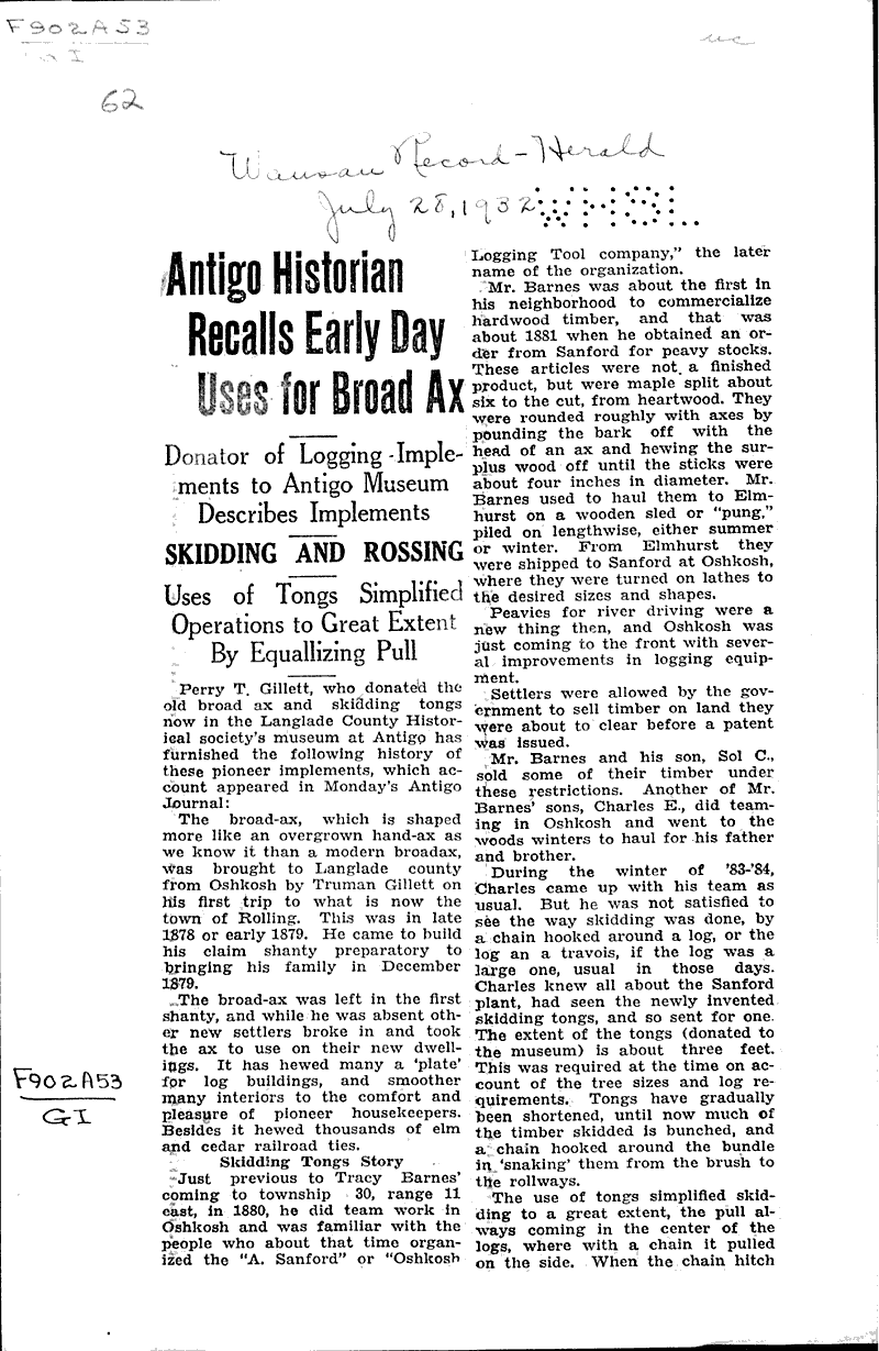  Source: Wausau Record-Herald Topics: Education Date: 1932-07-28