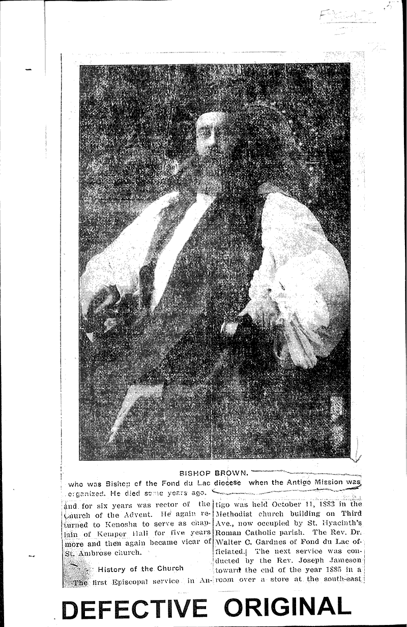  Source: Antigo Journal Topics: Church History Date: 1911-06-08