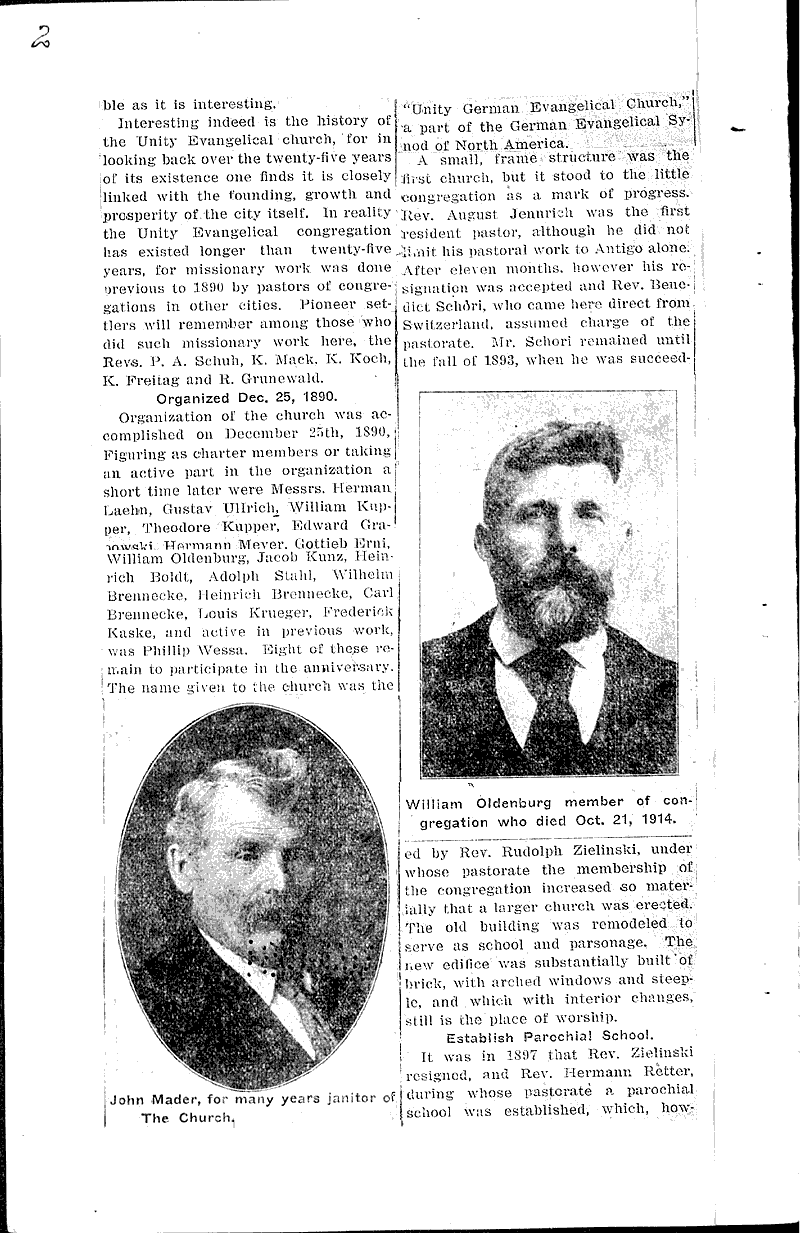  Source: Antigo Journal Topics: Church History Date: 1915-09-04