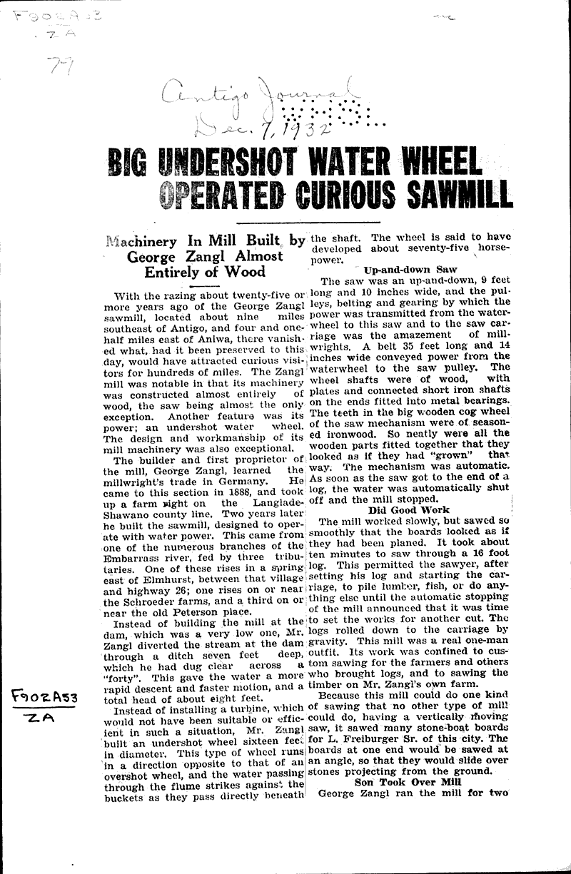  Source: Antigo Journal Topics: Industry Date: 1932-12-07