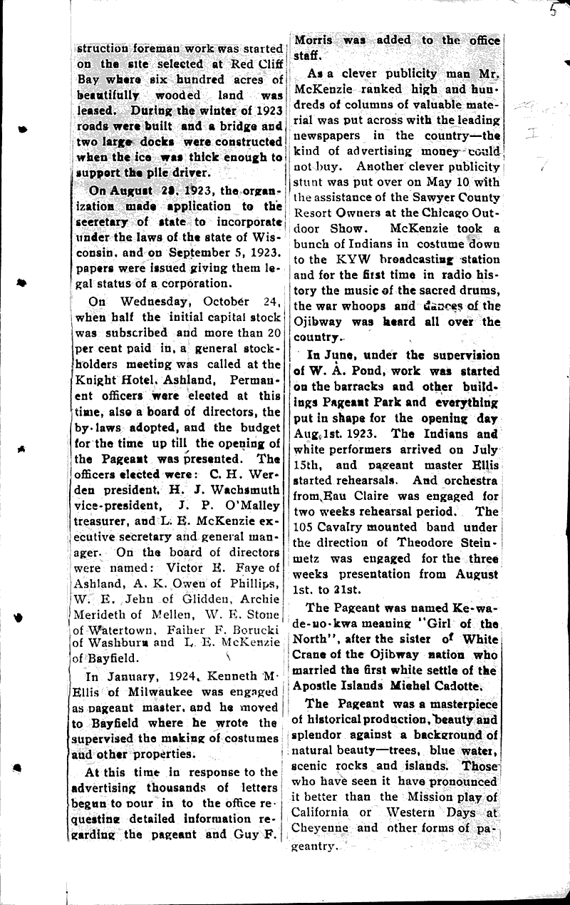  Source: Bayfield Progress Topics: Indians and Native Peoples Date: 1924-08-26