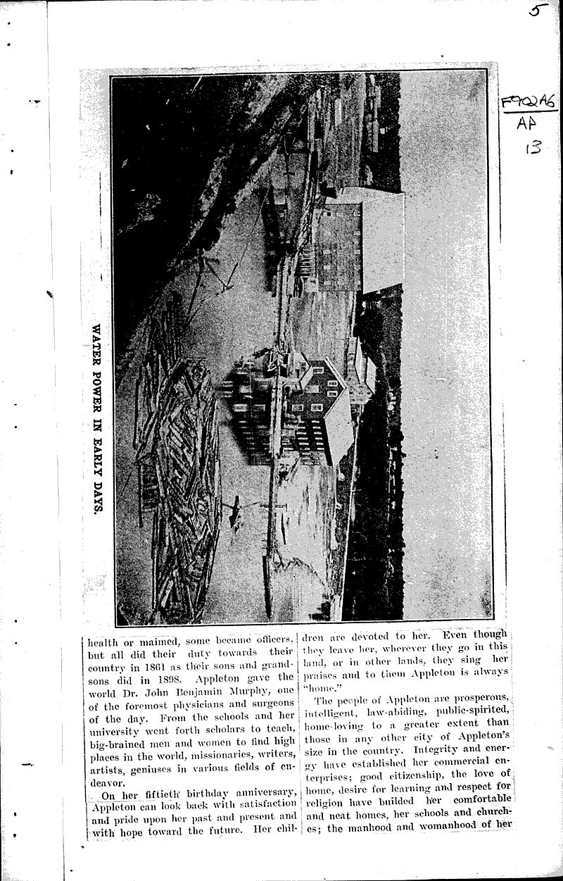 Appleton fifty years old today Newspaper Article/Clipping Wisconsin