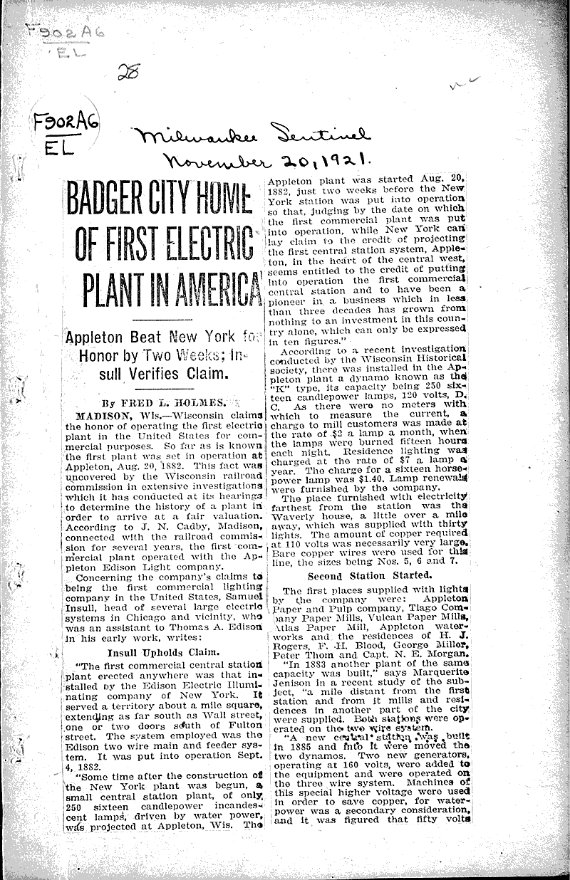 Source: Milwaukee Sentinel Topics: Industry Date: 1921-11-20