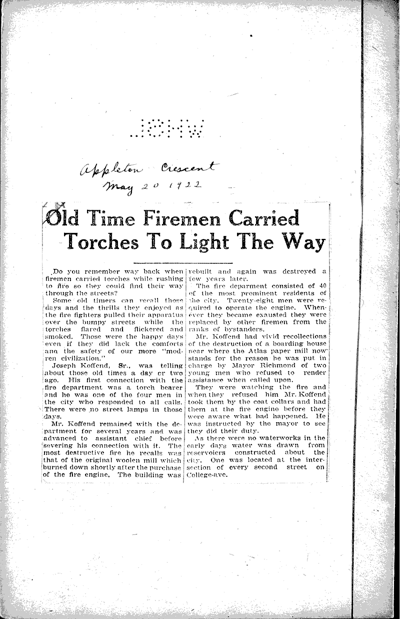  Source: Appleton Crescent Date: 1922-05-20