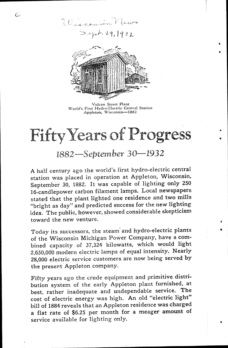  Source: Wisconsin News Topics: Industry Date: 1932-09-29