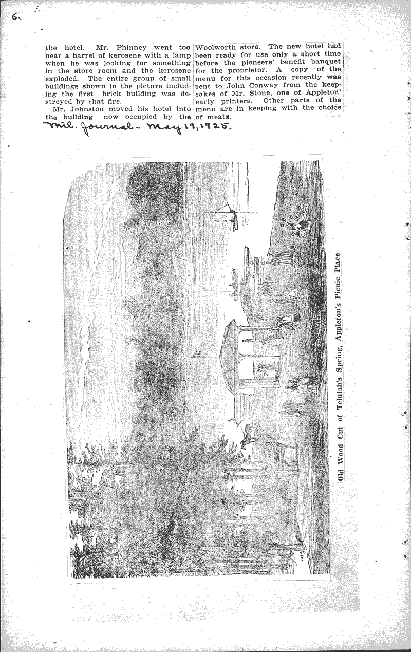 Appleton's pioneers fed well when they stopped at Levake house