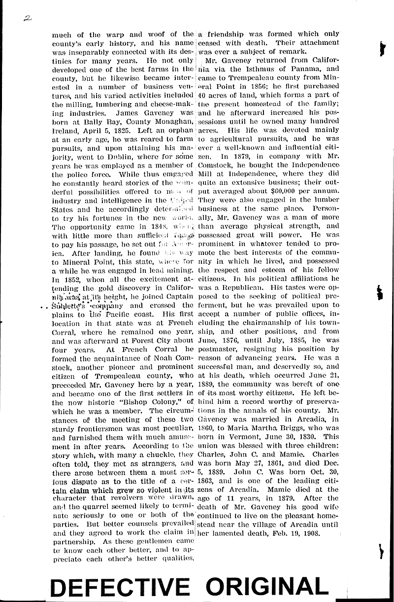 Three pioneers of Arcadia town Newspaper Article/Clipping Wisconsin