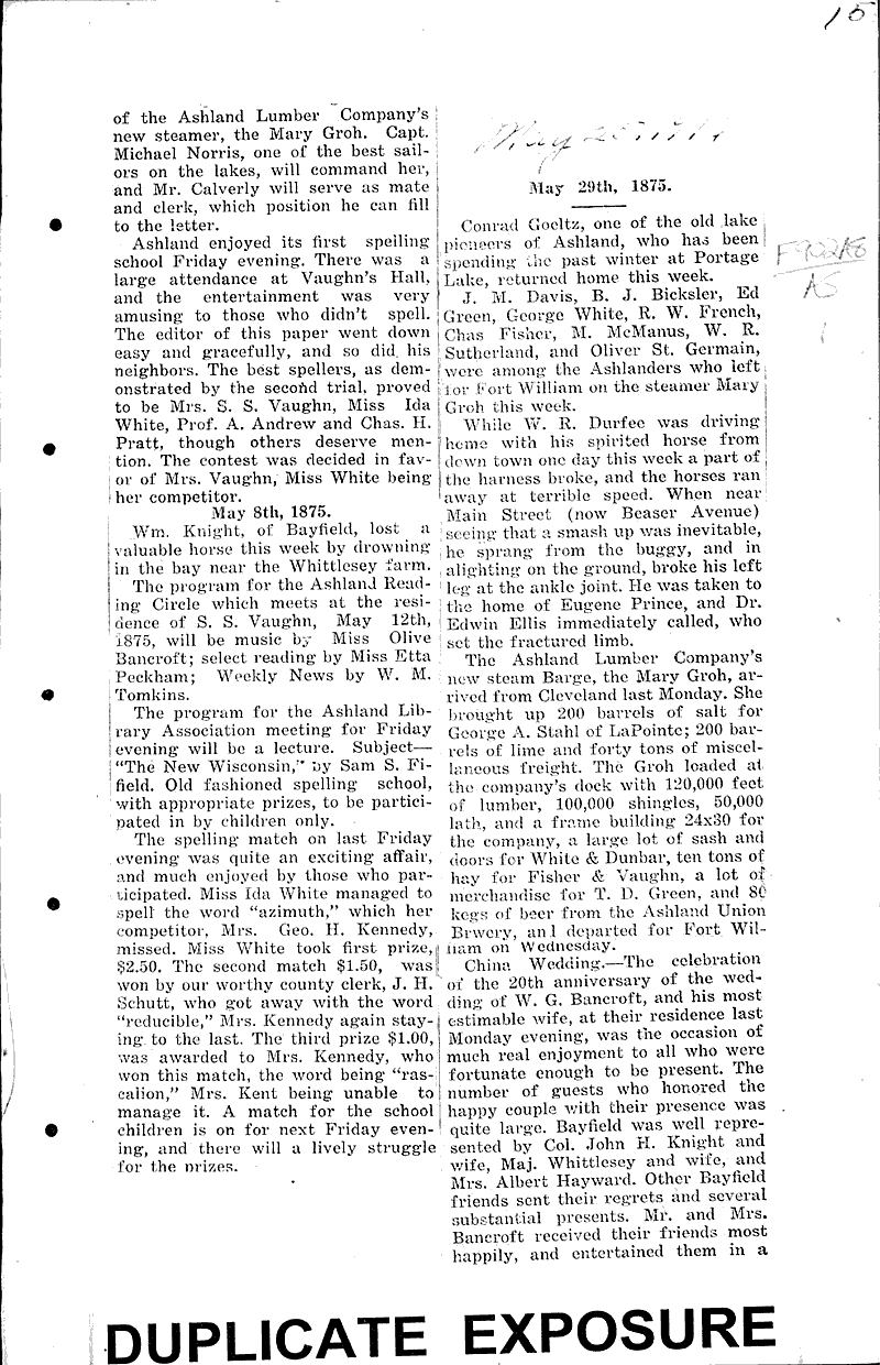Ashland over 40 years ago Newspaper Article/Clipping Wisconsin