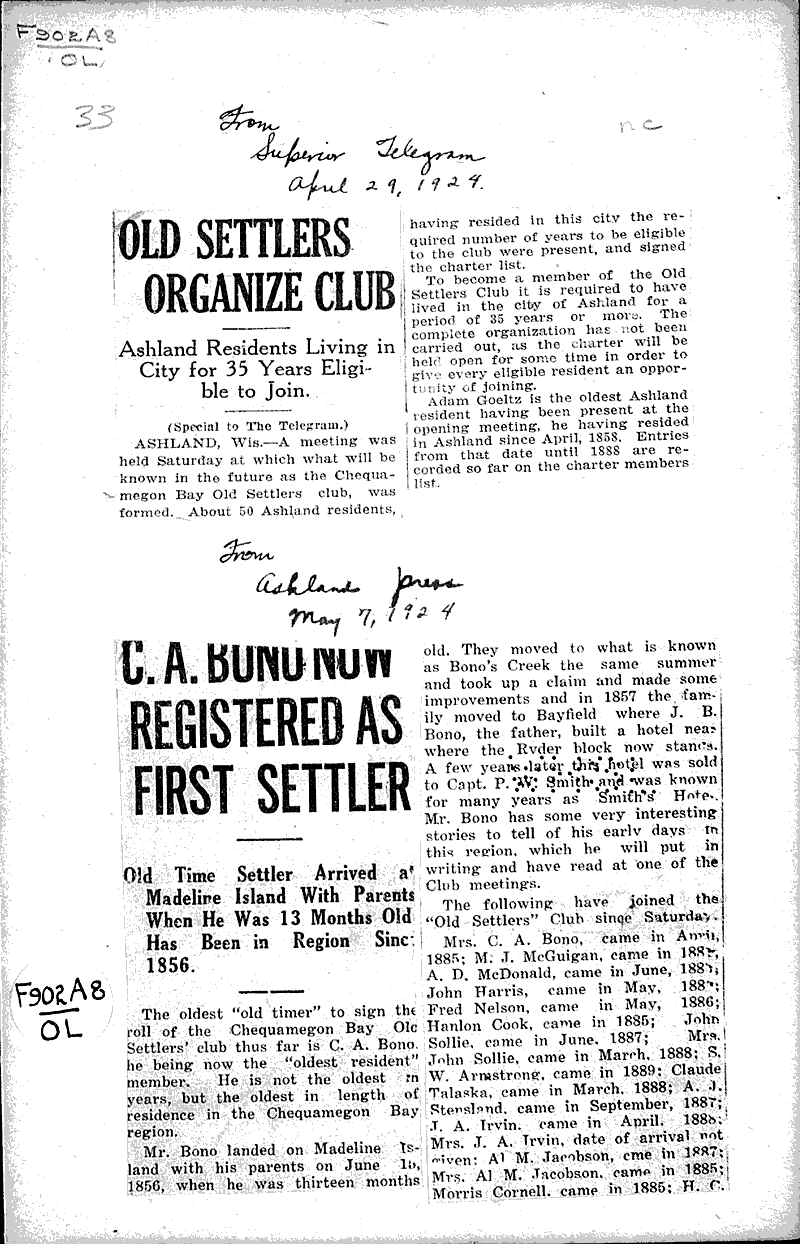  Source: Superior Telegram Topics: Social and Political Movements Date: 1924-04-29