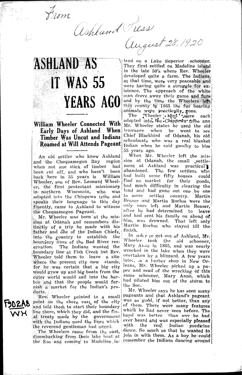  Source: Ashland Press Topics: Indians and Native Peoples Date: 1920-08-28