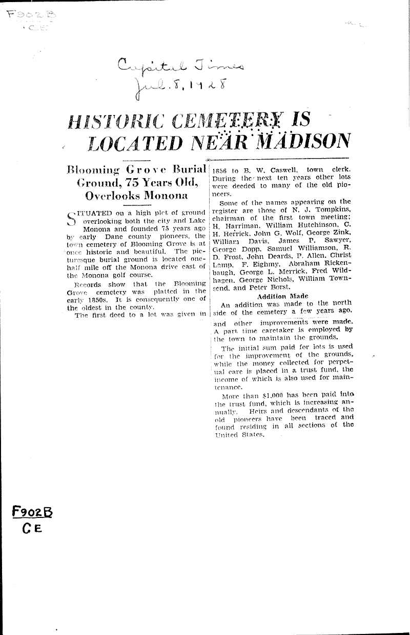  Source: Capital Times Date: 1928-07-18