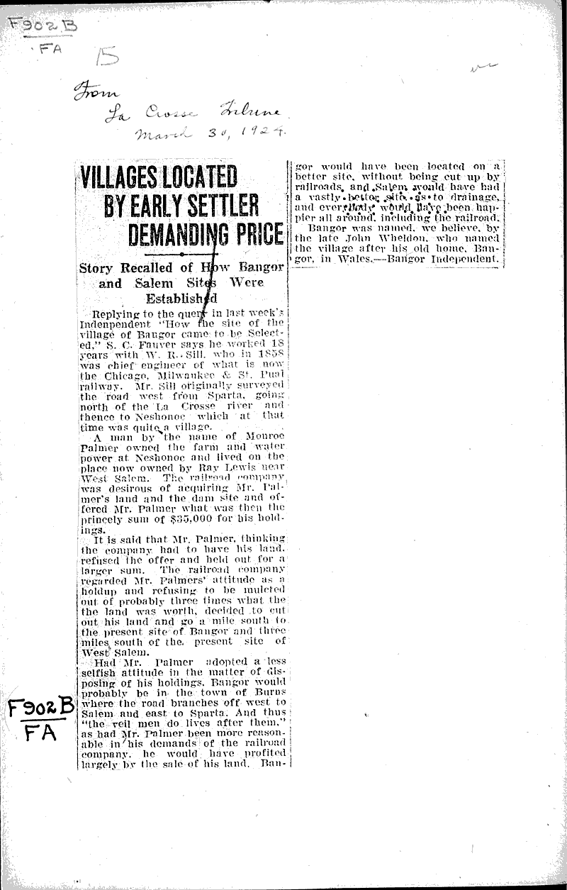  Source: La Crosse Tribune Topics: Transportation Date: 1924-03-30