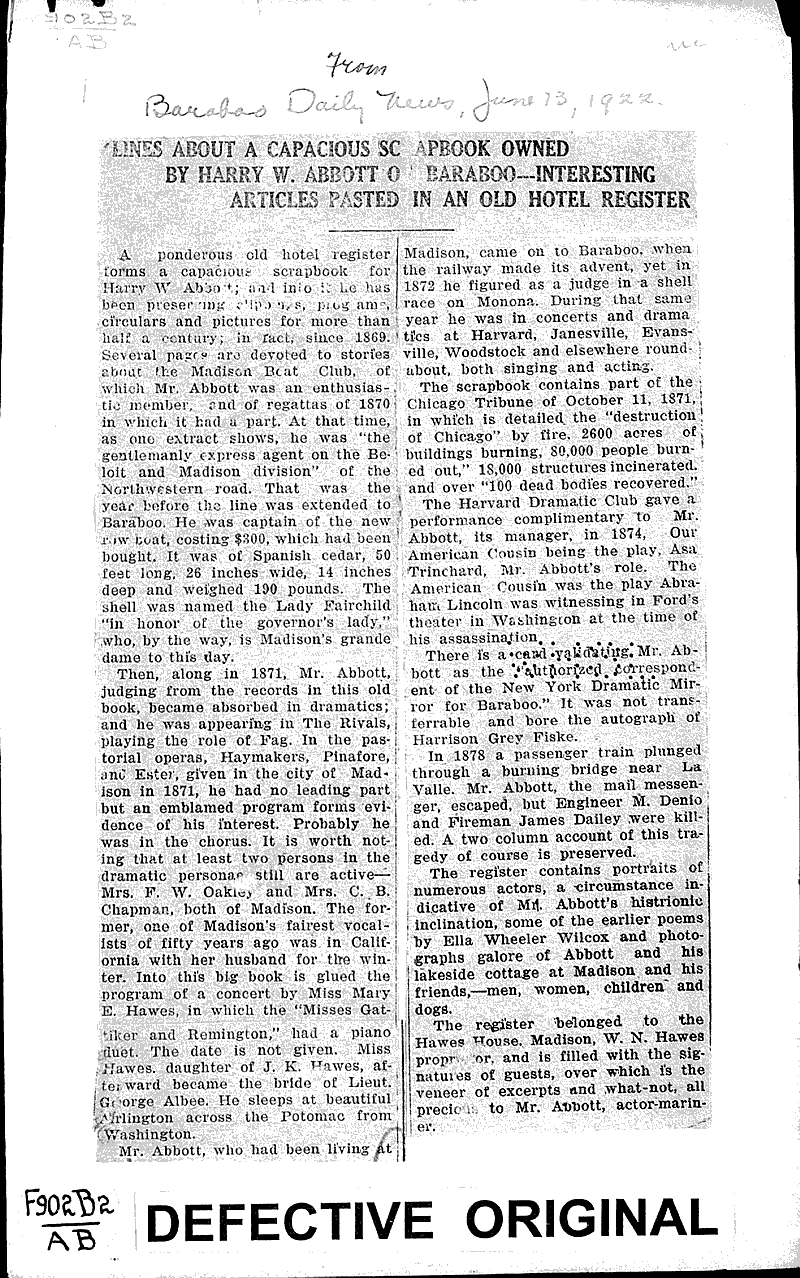  Source: Baraboo Daily News Date: 1922-06-13
