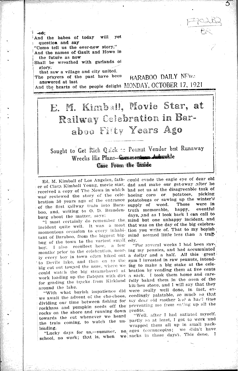  Source: Baraboo Daily News Topics: Transportation Date: 1921-09-10
