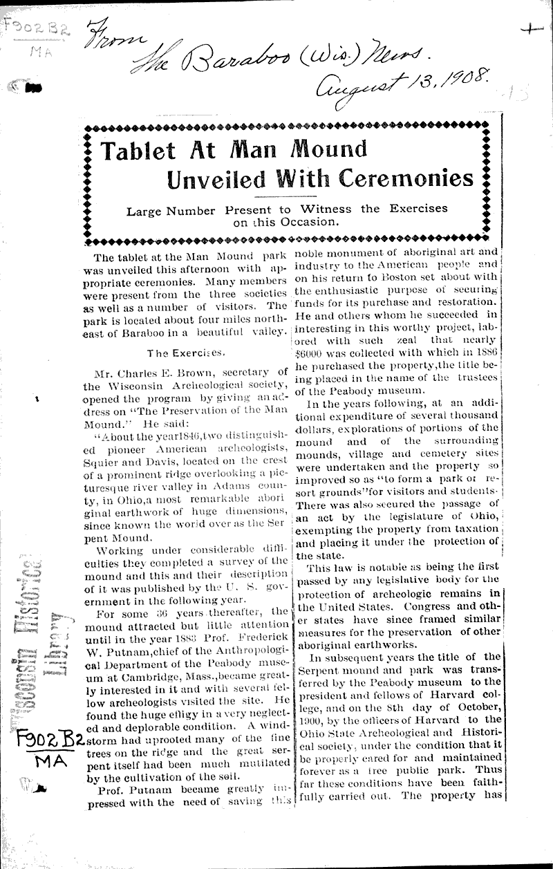  Source: Baraboo Daily News Date: 1908-08-13