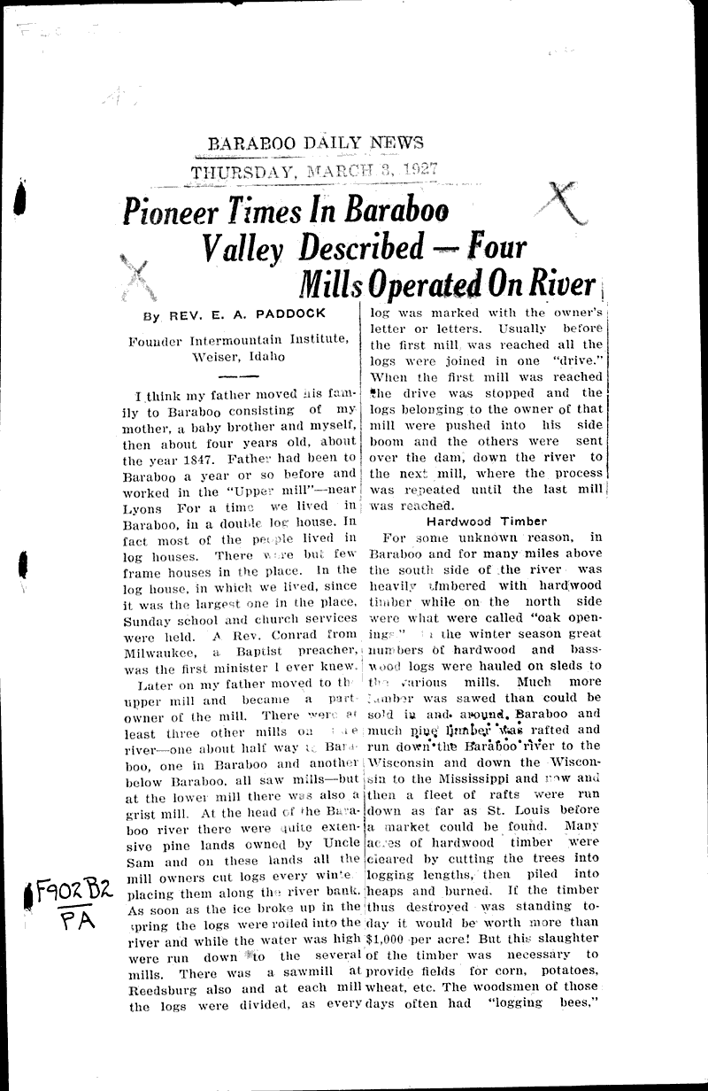  Source: Baraboo Daily News Date: 1927-03-03