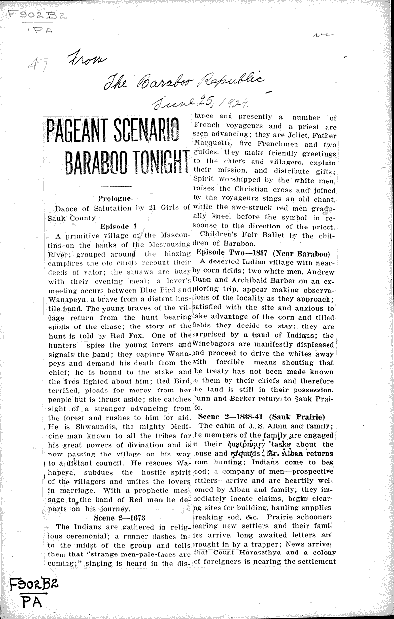  Source: Baraboo Republic Date: 1924-06-25