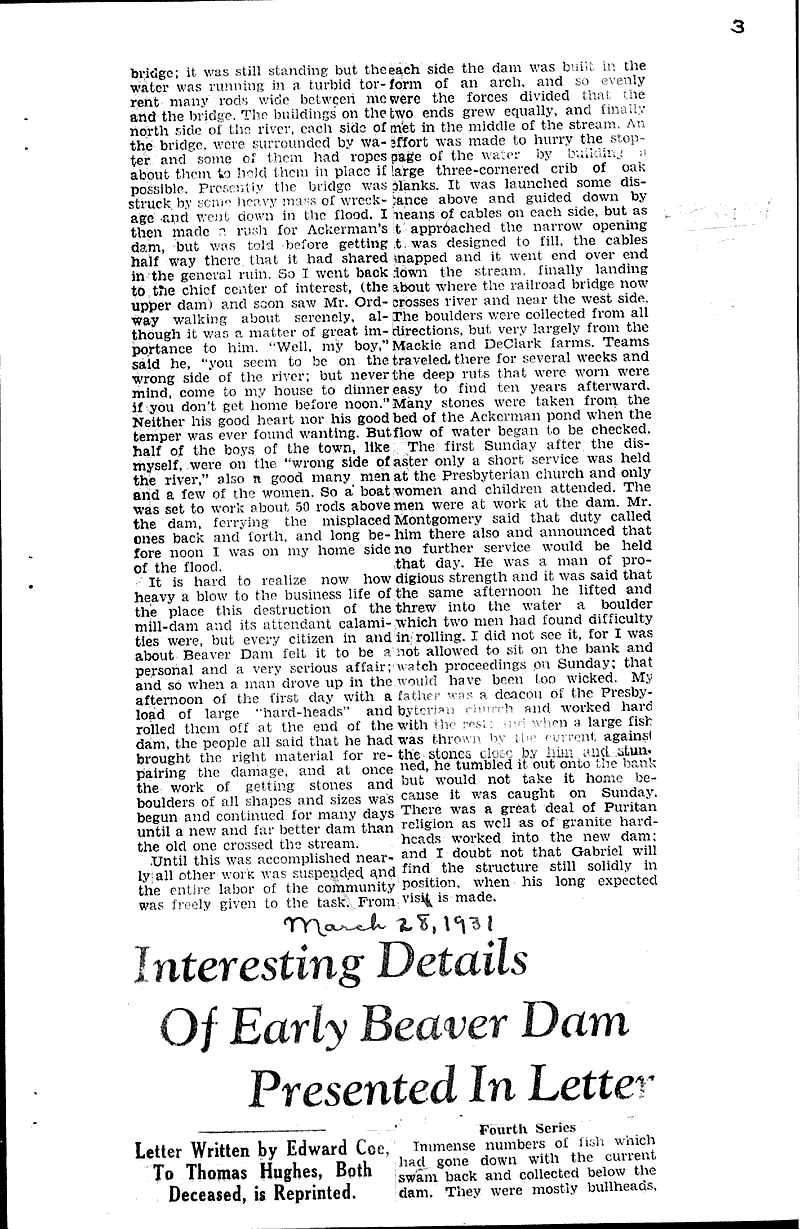  Source: Beaver Dam Daily Citizen Date: 1931-03-26