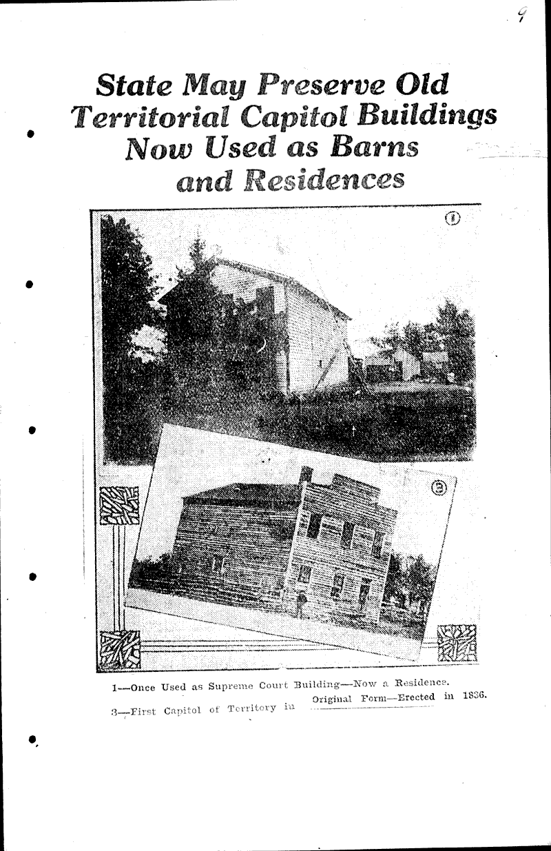 Plan to restore old capitol building at Belmont Newspaper Article