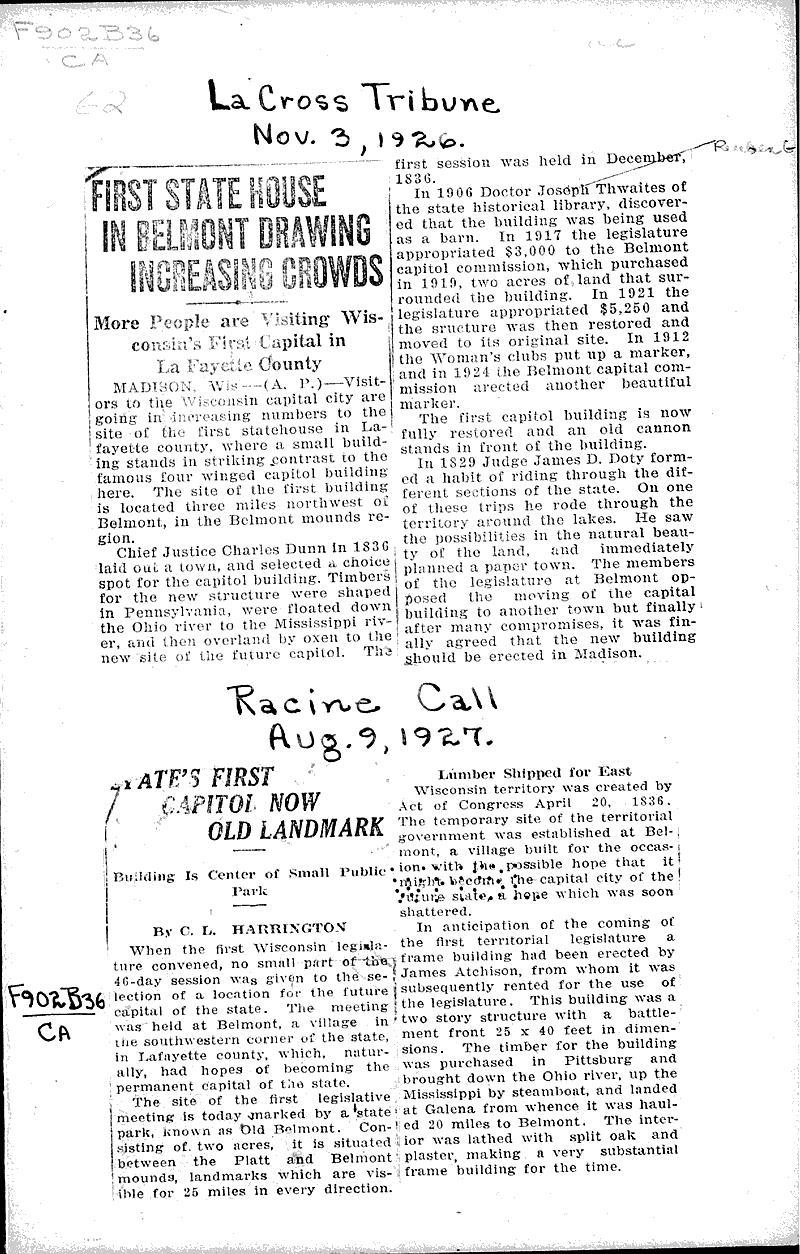  Source: La Crosse Tribune Topics: Architecture Date: 1926-11-03