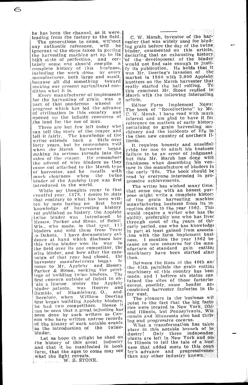  Source: Beloit Daily News Topics: Industry Date: 1911-06-01