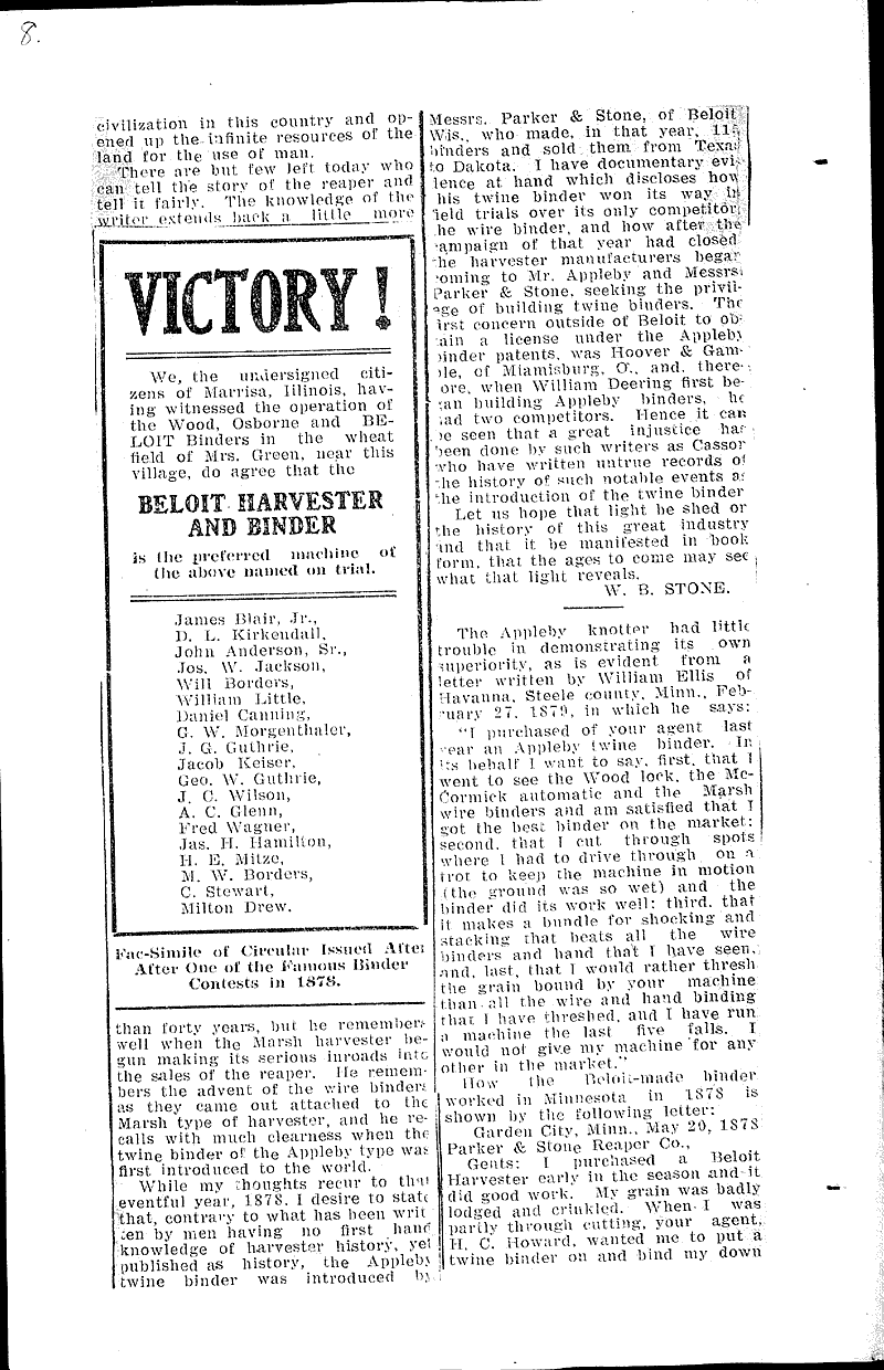  Source: Beloit Daily News Topics: Industry Date: 1911-06-01