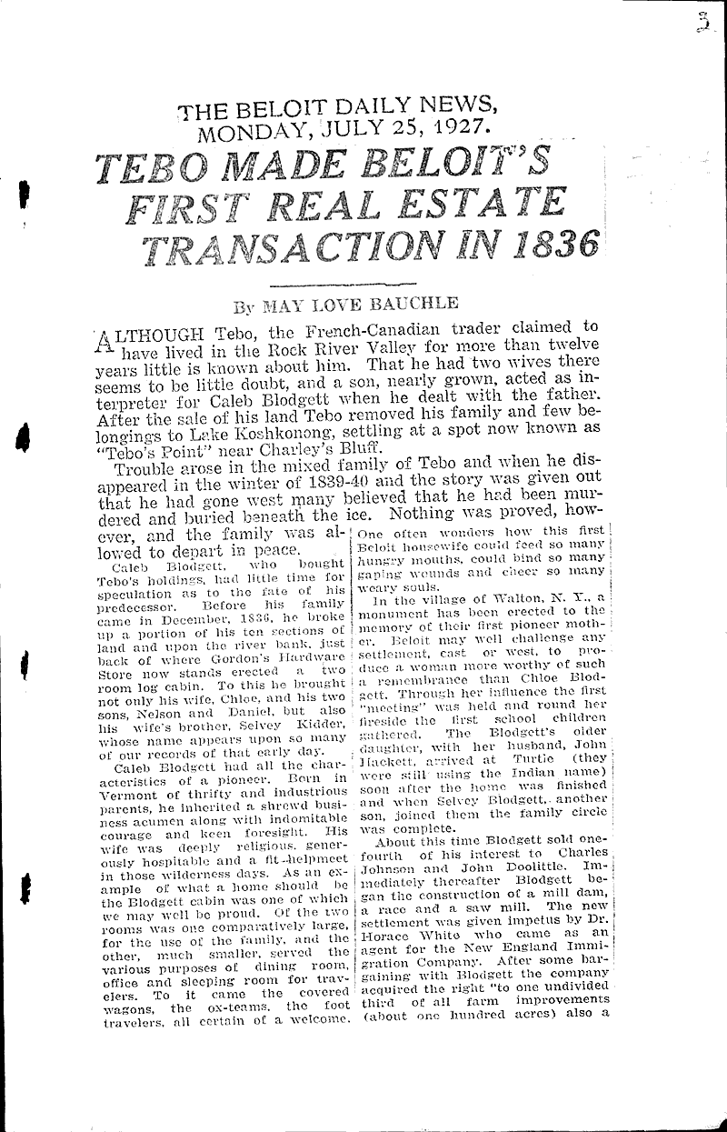  Source: Beloit Daily News Date: 1927-07-25