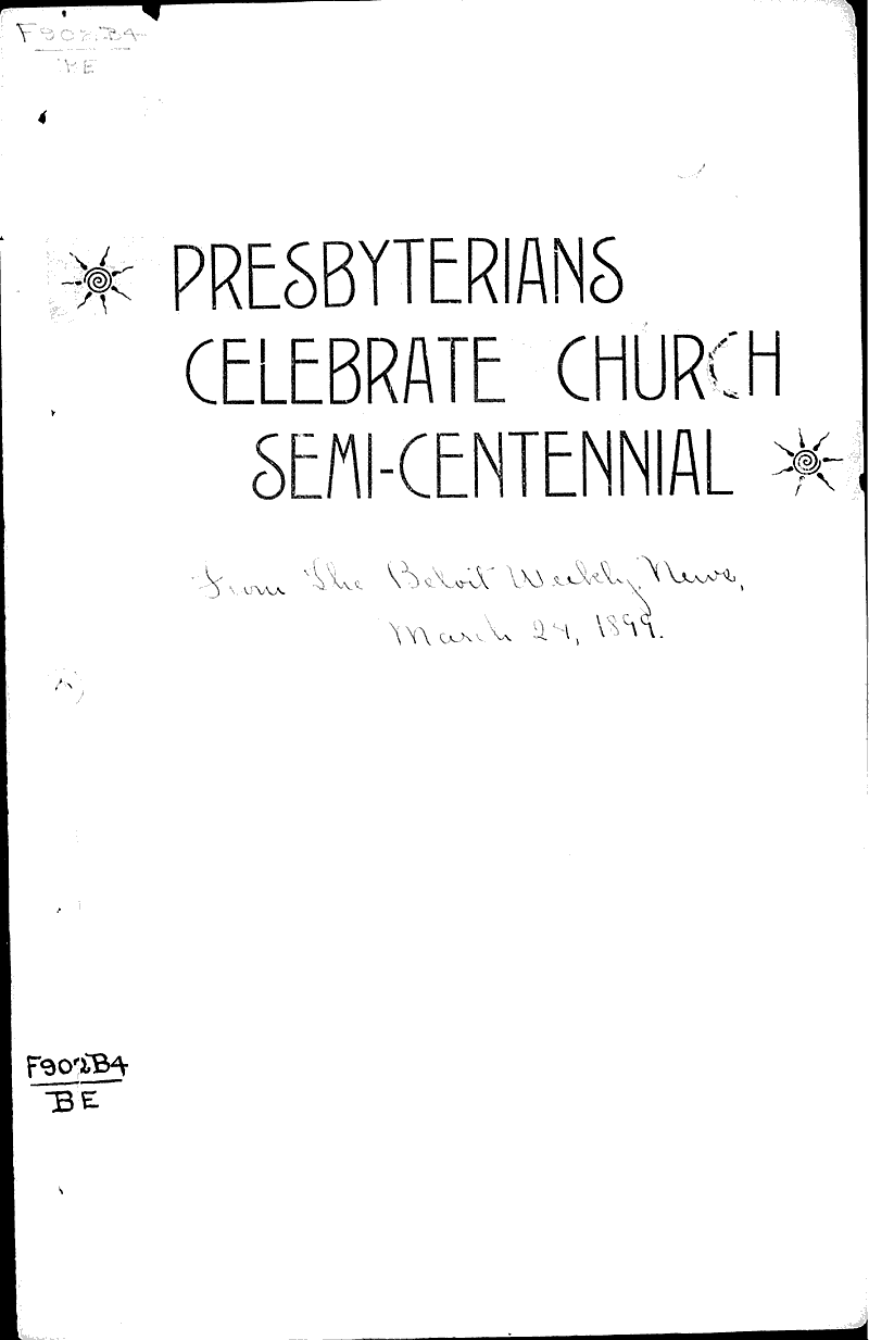  Source: Beloit Daily News Topics: Church History Date: 1899-03-24
