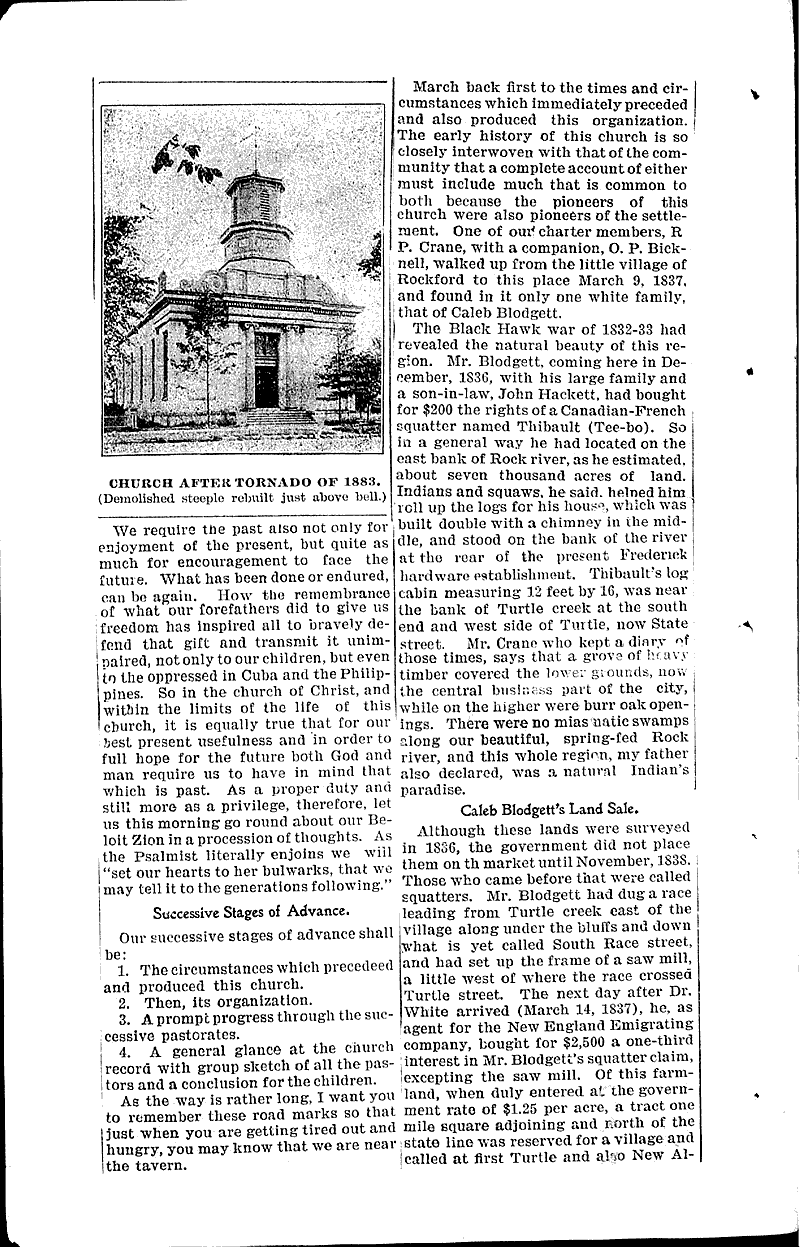  Source: Beloit Daily News Topics: Church History Date: 1899-03-24