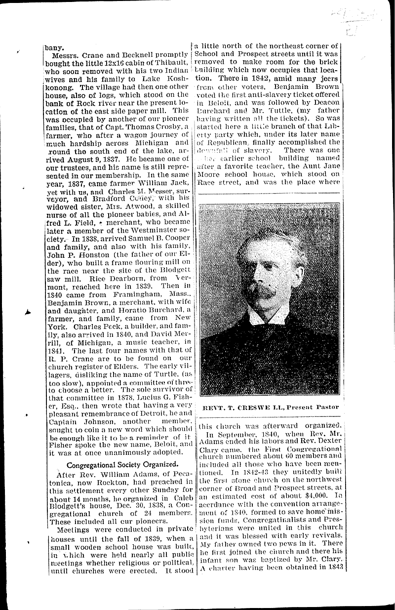  Source: Beloit Daily News Topics: Church History Date: 1899-03-24