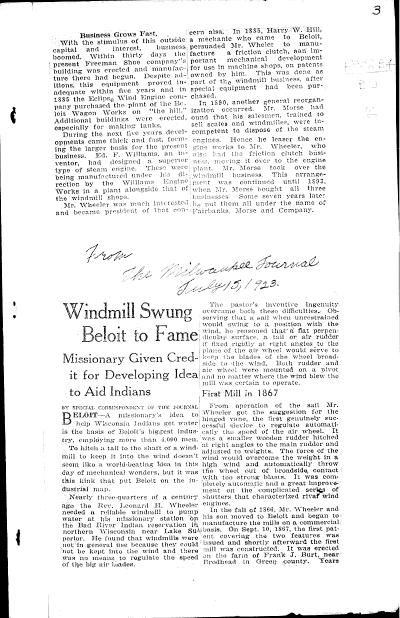  Source: Beloit News Date: 1923-07-07