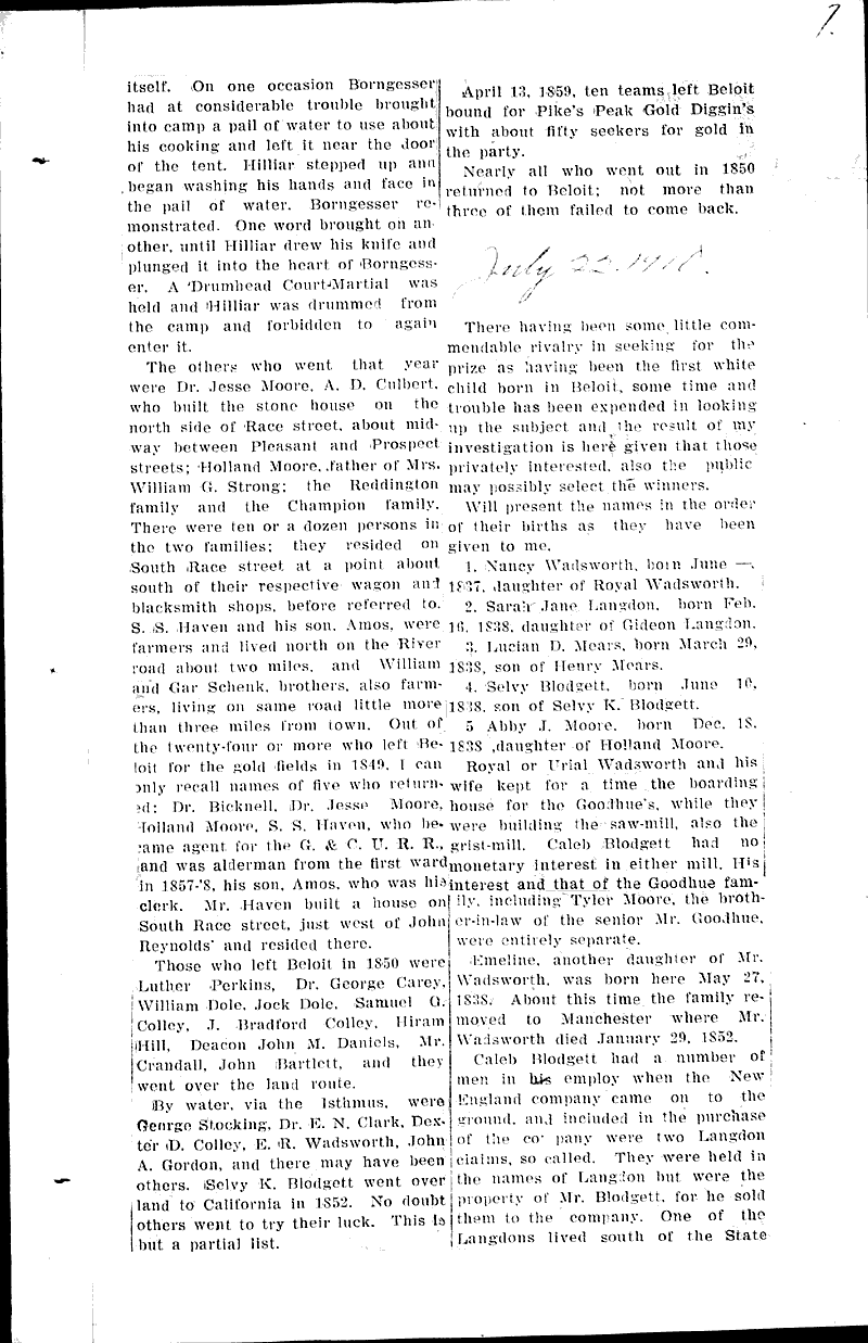  Source: Beloit Free Press Date: 1910-06-30