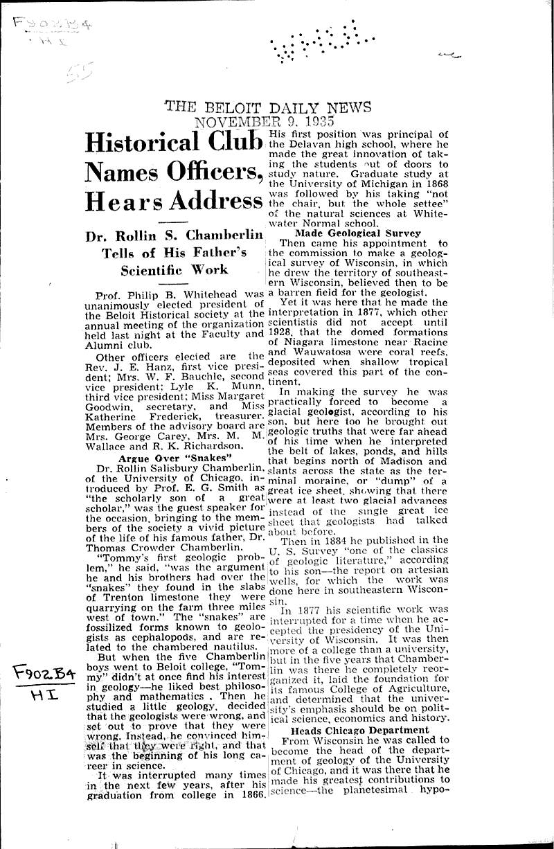  Source: Beloit Daily News Topics: Education Date: 1935-11-09
