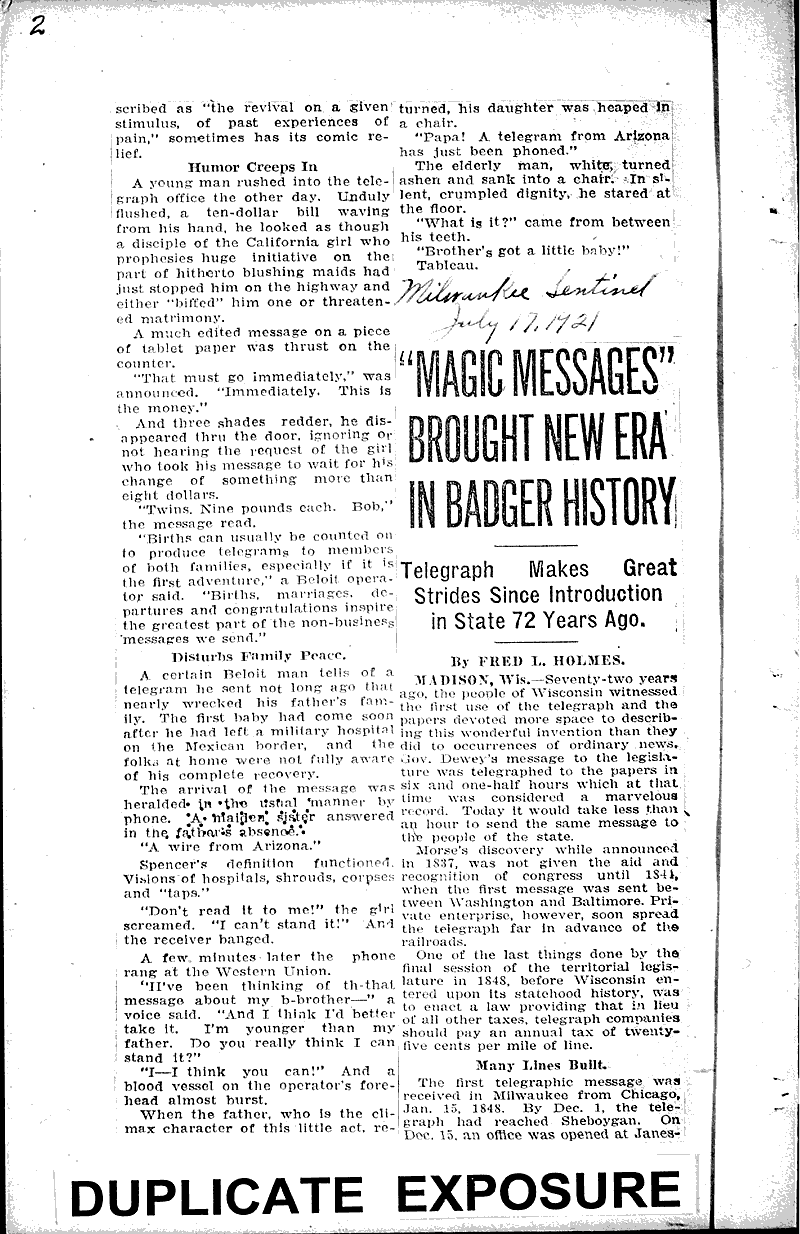  Source: Beloit Daily News Topics: Industry Date: 1921-07-08