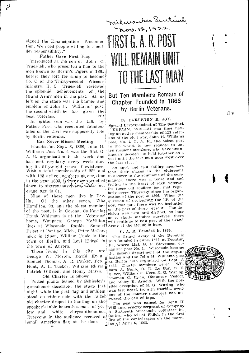  Source: Berlin Journal Topics: Civil War Date: 1924-11-21