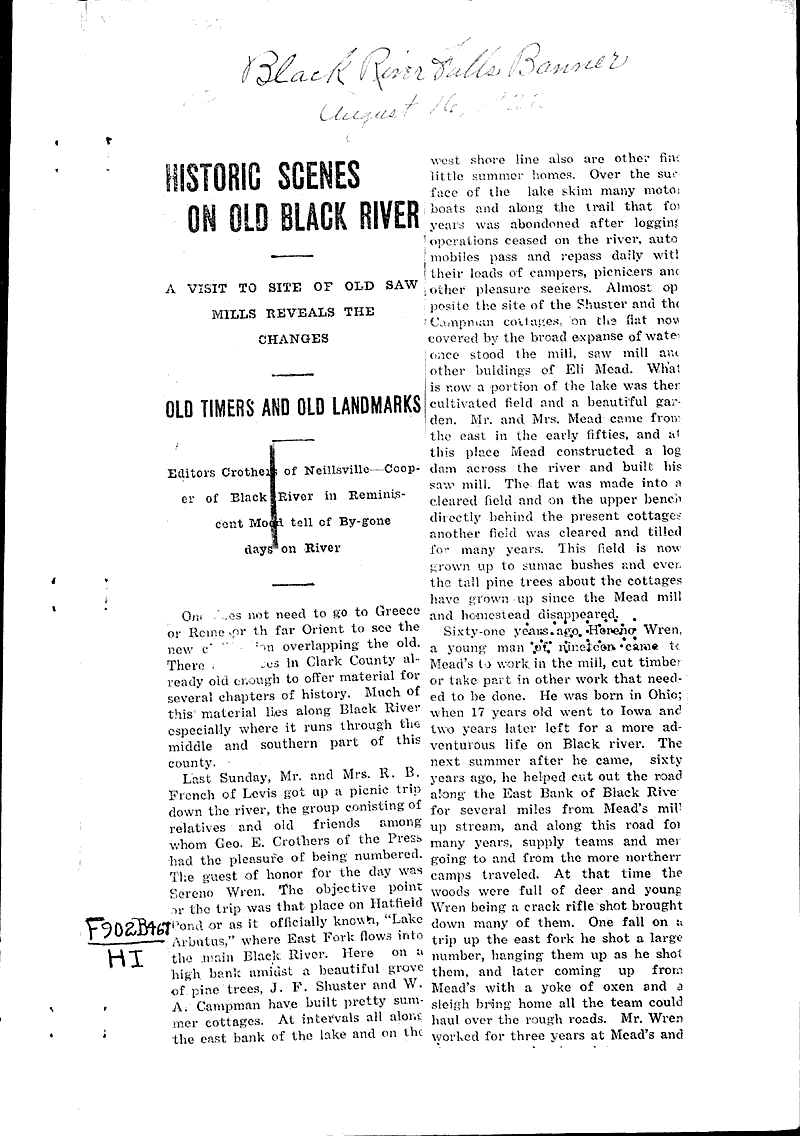  Source: Black River Falls Banner-Journal Topics: Voyages and Travels Date: 1922-08-16