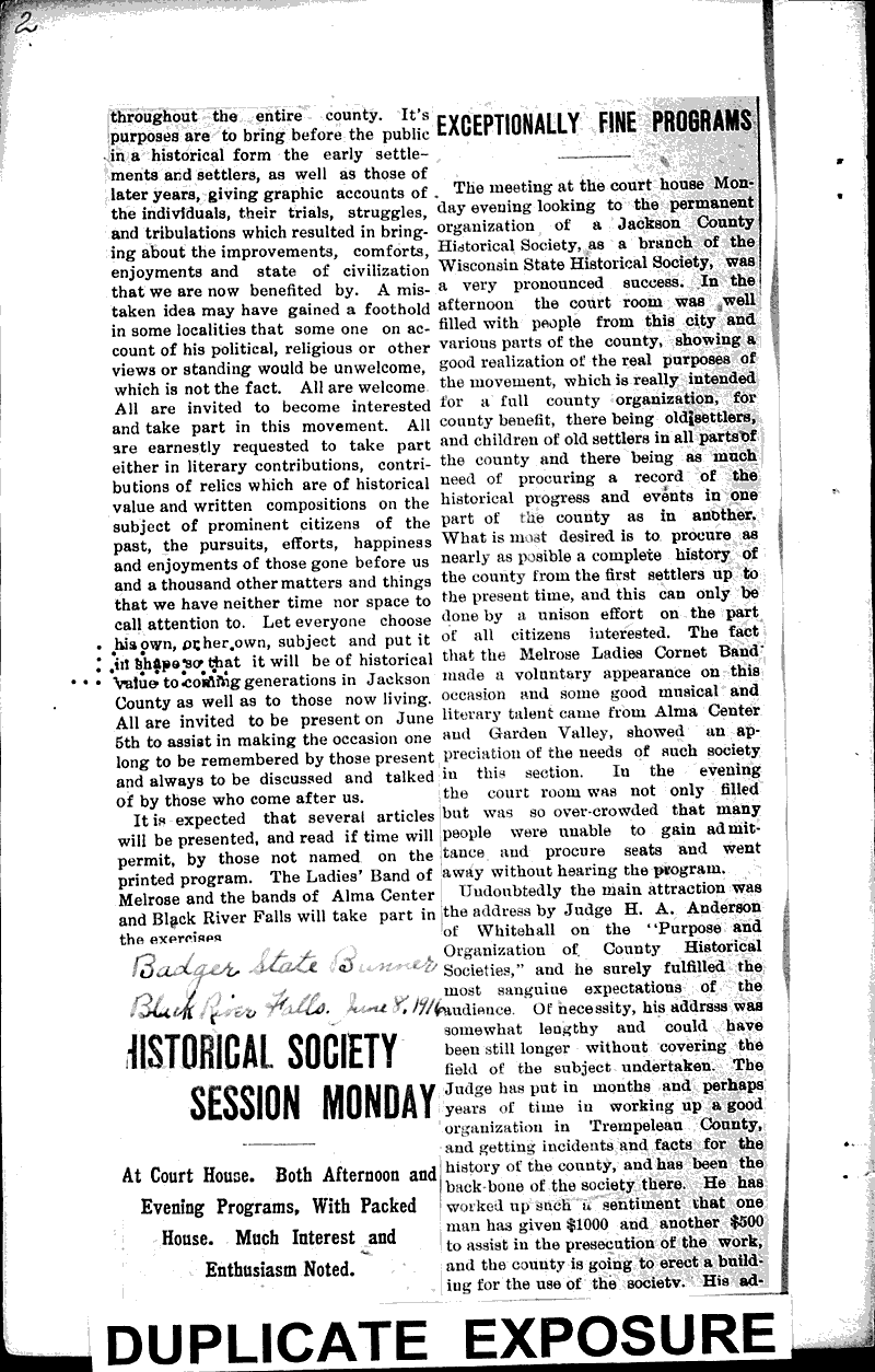  Source: Melrose Chronicle Topics: Government and Politics Date: 1916-06-02