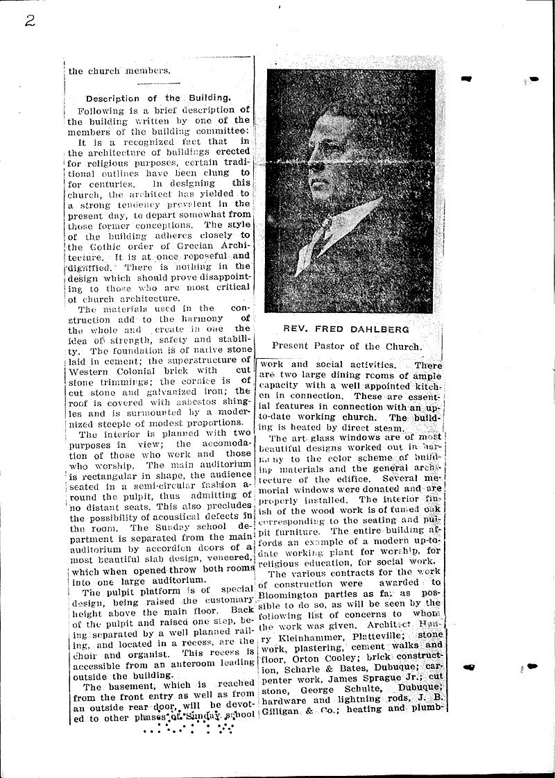  Source: Bloomington Record Topics: Church History Date: 1915-01-27