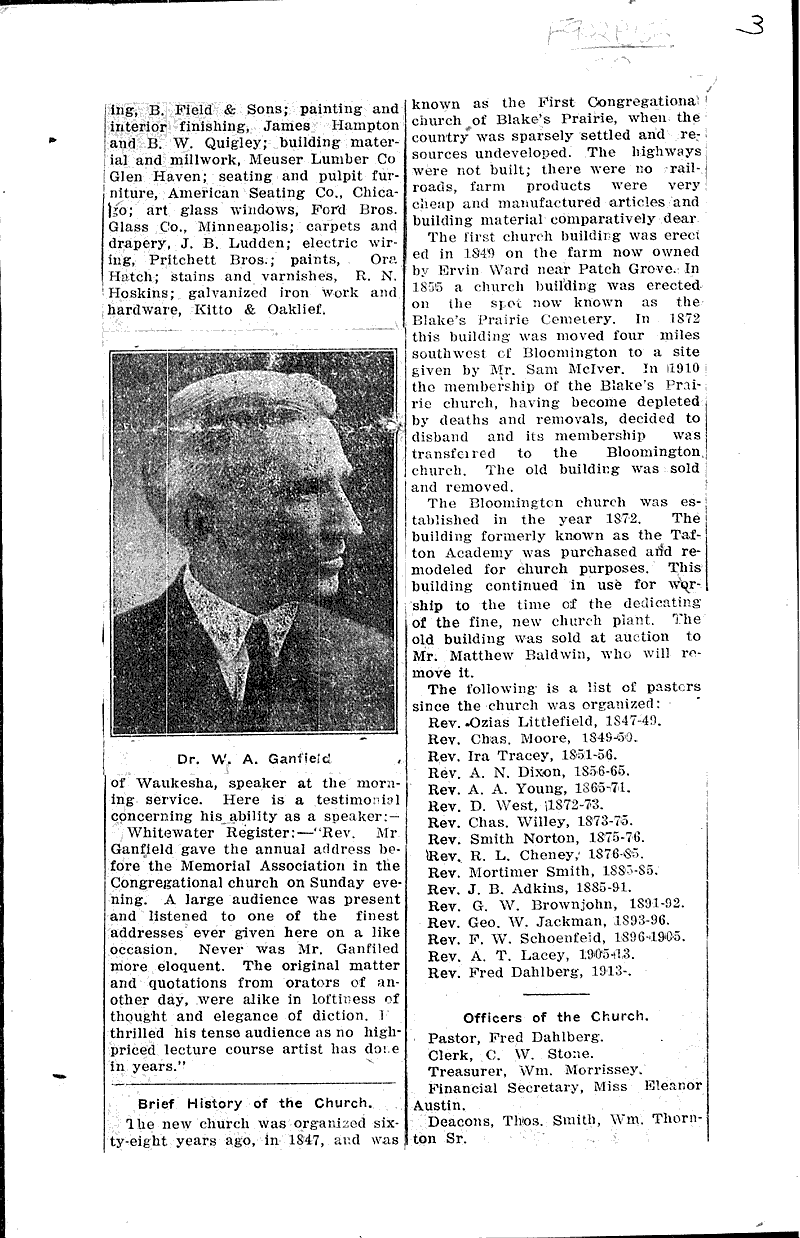  Source: Bloomington Record Topics: Church History Date: 1915-01-27