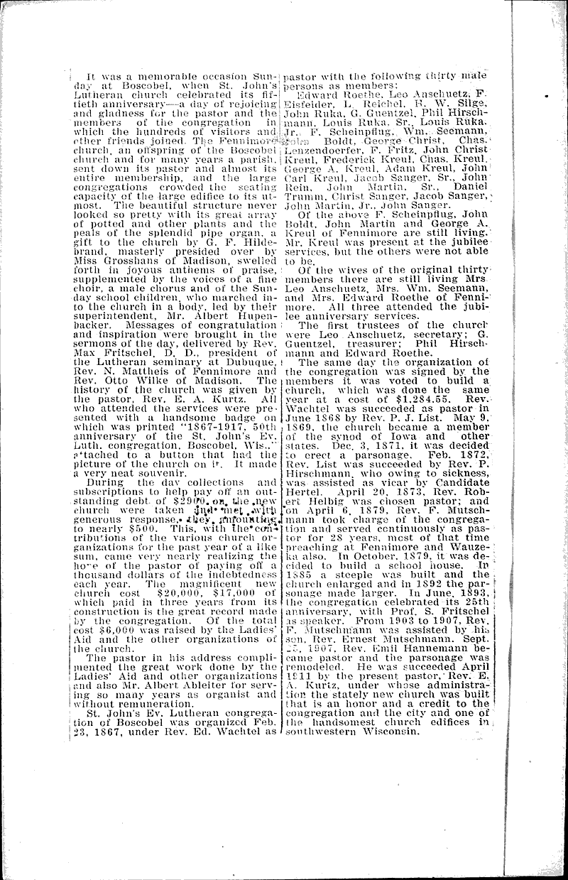  Source: Fennimore Times Topics: Church History Date: 1917-05-23
