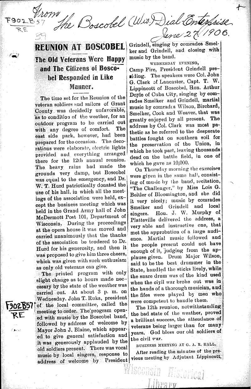  Source: Boscobel Dial-Enterprise Topics: Wars Date: 1906-06-27