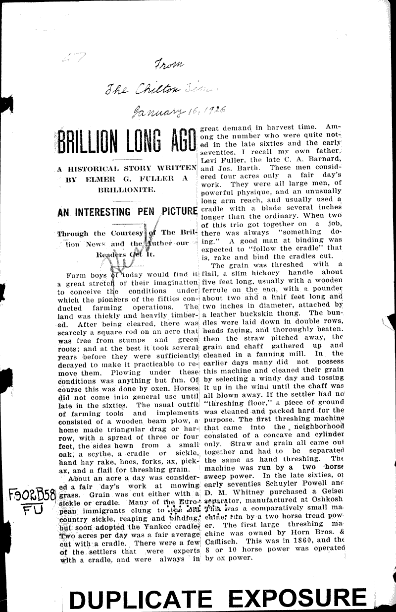  Source: Chilton Times Date: 1926-01-16
