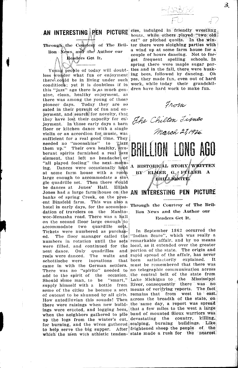  Source: Chilton Times Date: 1926-01-16