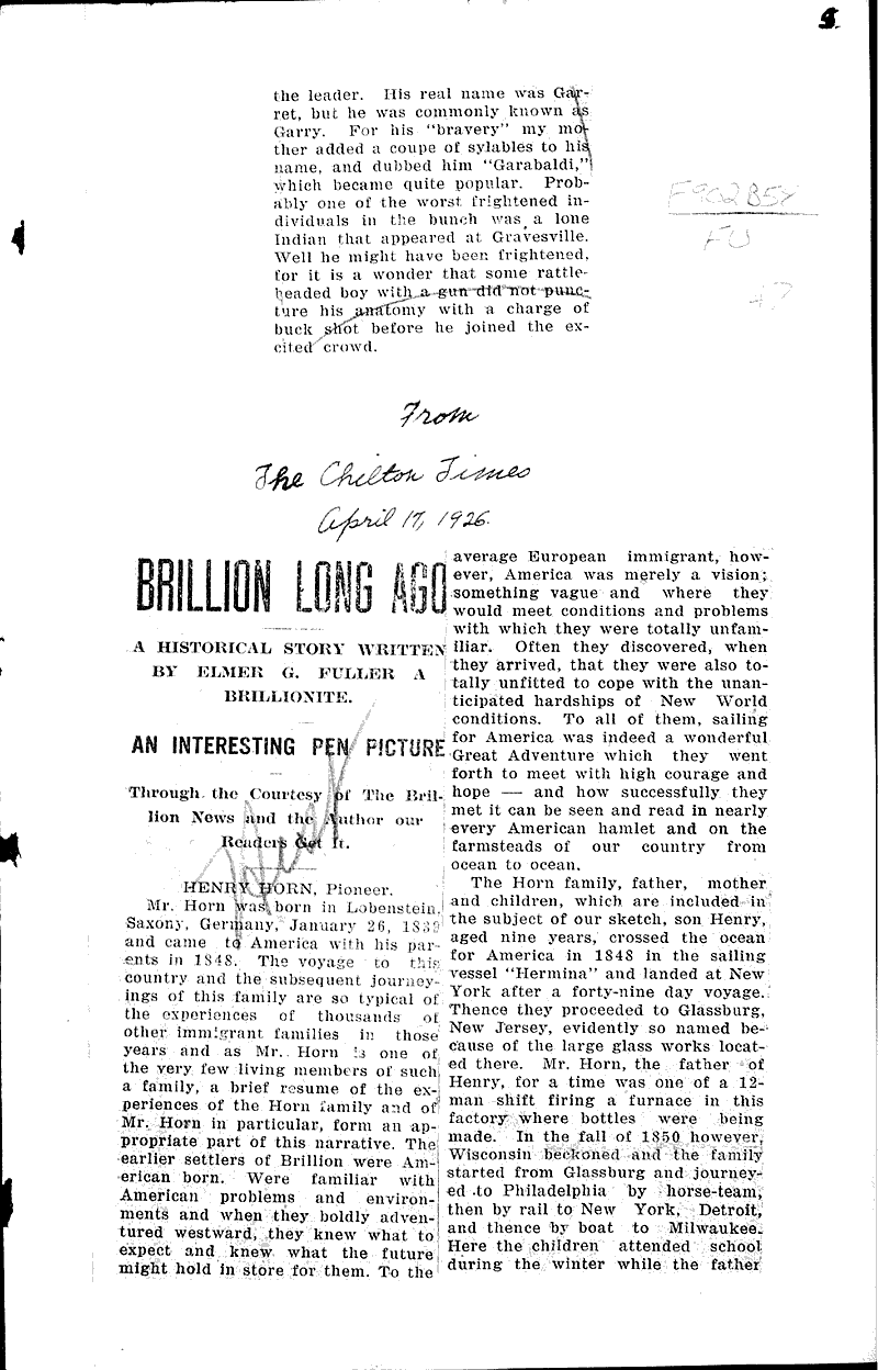  Source: Chilton Times Date: 1926-01-16