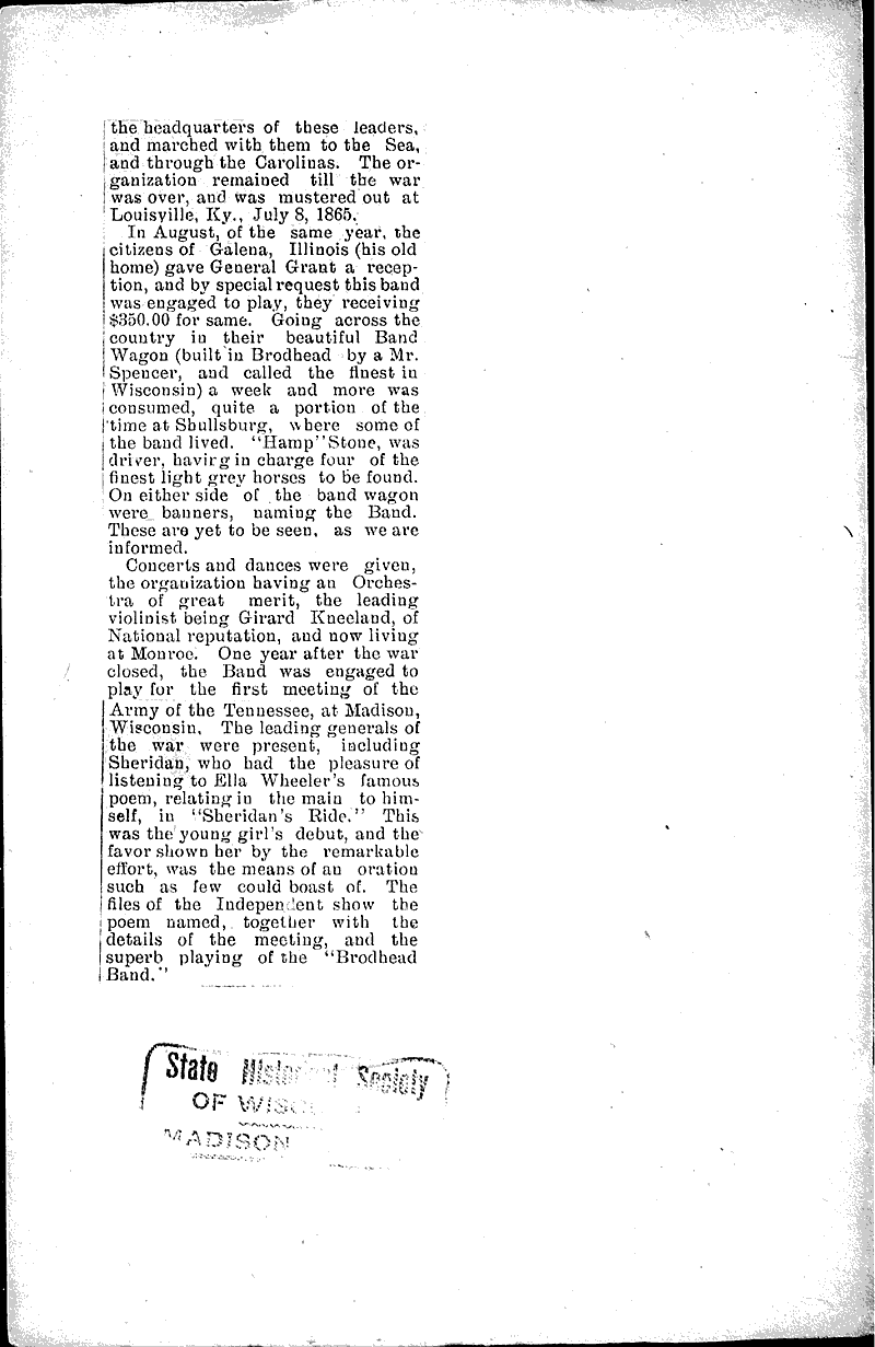  Source: Brodhead Register Topics: Civil War Date: 1904-05-11