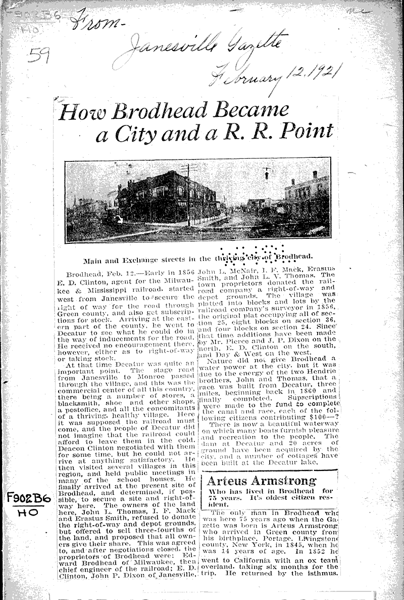  Source: Janesville Gazette Topics: Transportation Date: 1921-02-12